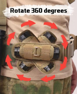 Tactical Sports 360 Degree Rotary Universal Flashlight Waist Bag Outdoor Tools Pannier Bag