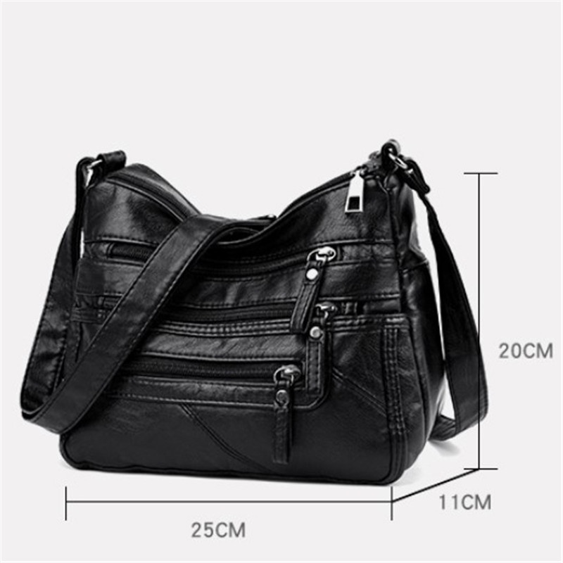 Women Crossbody Leather Handbags Pocketbooks Purses Multi Pocket Shoulder Bag - 图片 14