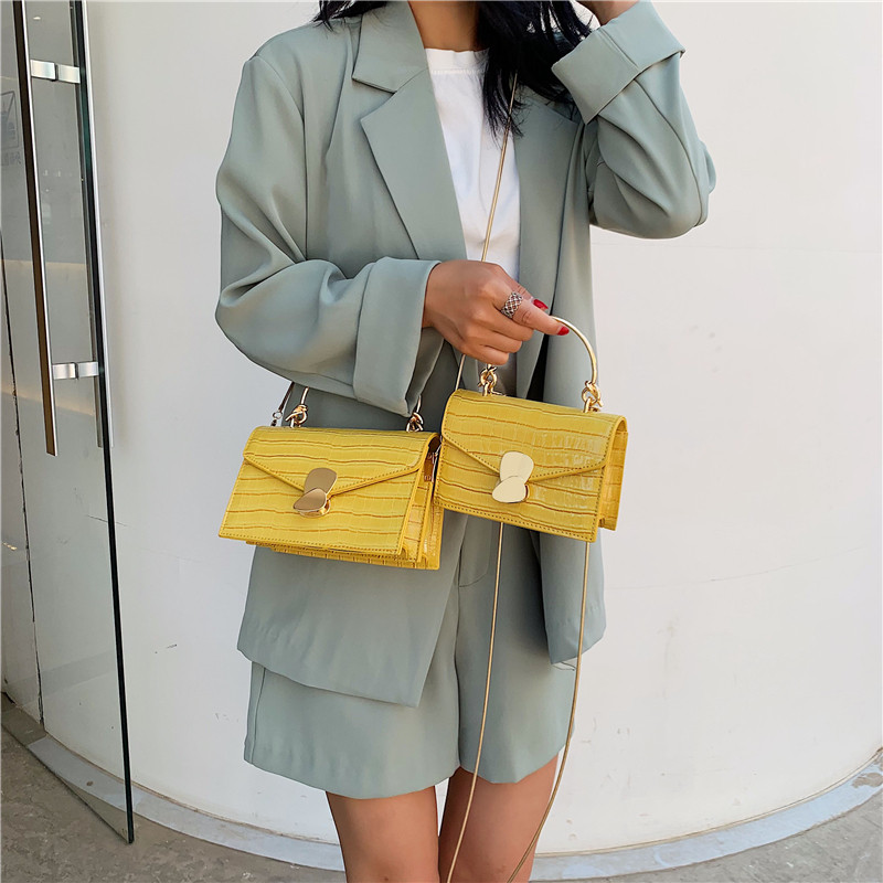 Stone pattern PU Leather Crossbody Bags For Women 2024 Mini Shoulder Messenger Bag With Metal Handle Lady Travel Totes - 图片 6