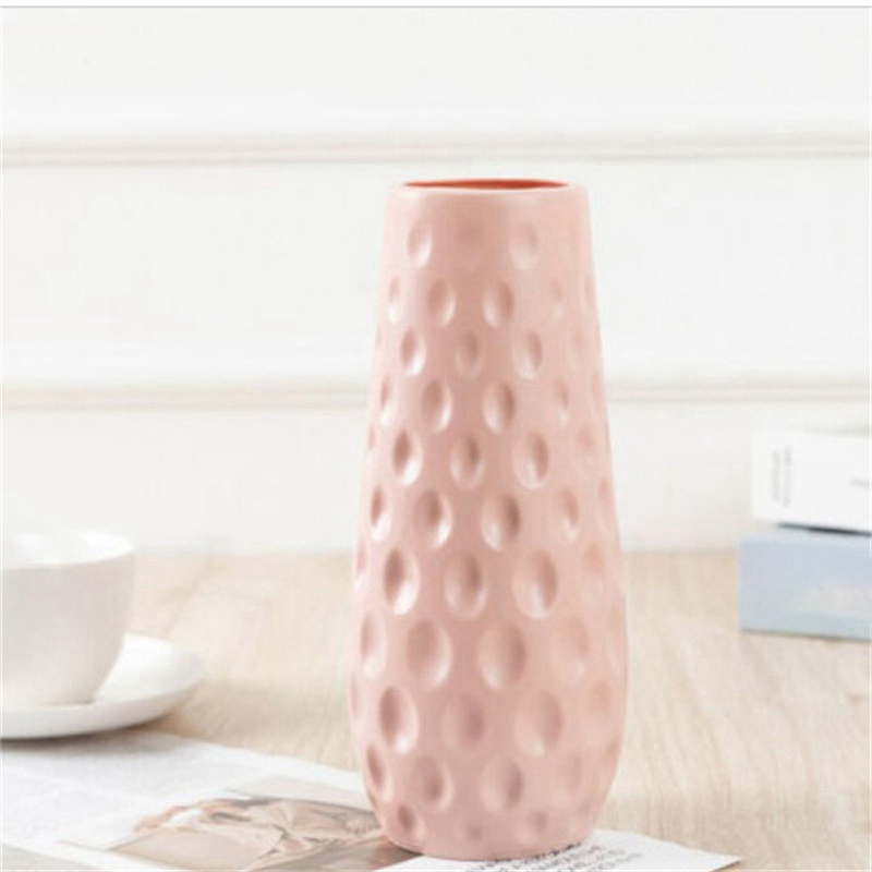 Plastic Vase Geometric Ceramic Flower Pot Basket Home Room Decor Modern - 图片 6