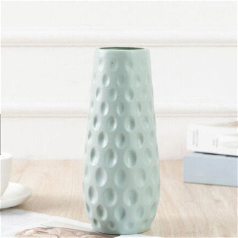 Plastic Vase Geometric Ceramic Flower Pot Basket Home Room Decor Modern - 图片 7