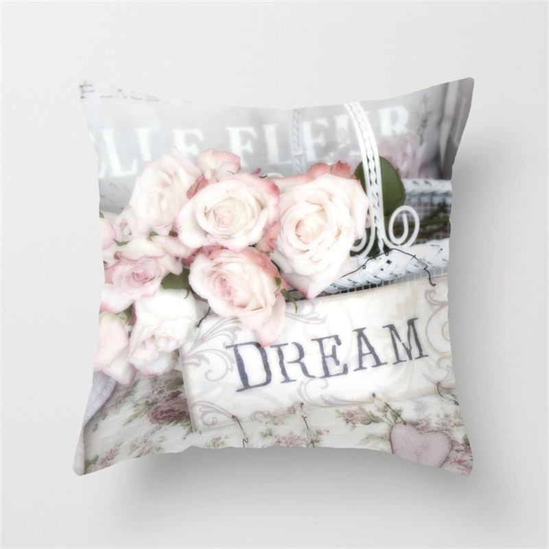 American Rose Pillow Cover Peach Skin Fabric Sofa and Bed Cushions Pillowcase Amazon Home Pillow Cover - Image 8