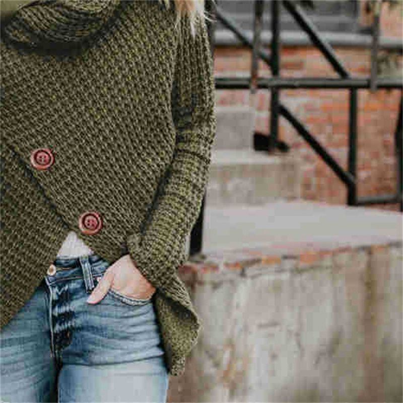 2024 Autumn Winter Sweater Ol Commuter Amazon Amazon Turtleneck Cardigan Solid Color Sweaters Women's Clothing One Piece Dropshipping - 图片 8