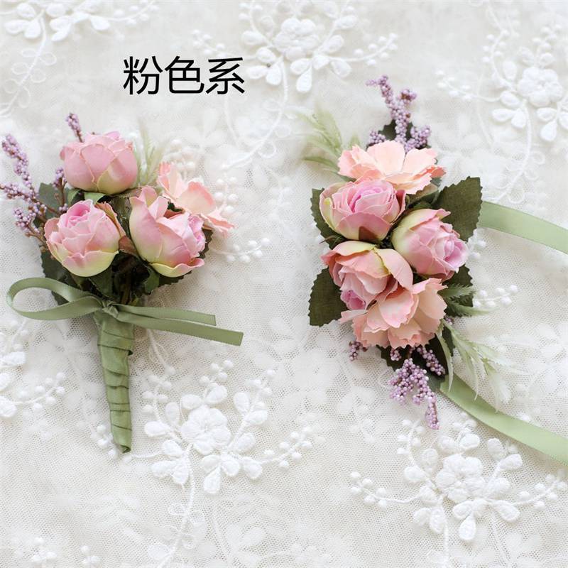 Wholesale Wedding New Bridesmaid Wrist Flower Artificial Flower Groom Groomsman Corsage Shoes and Hats Clothing Floral Decorations Gift Packaging - Image 8