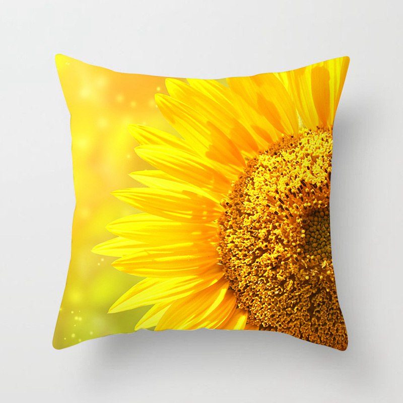 Spring and Summer New Sunflower SUNFLOWER Pillow Cover Home Sofa Cushion without Core Flower Cushion Cover - Image 9