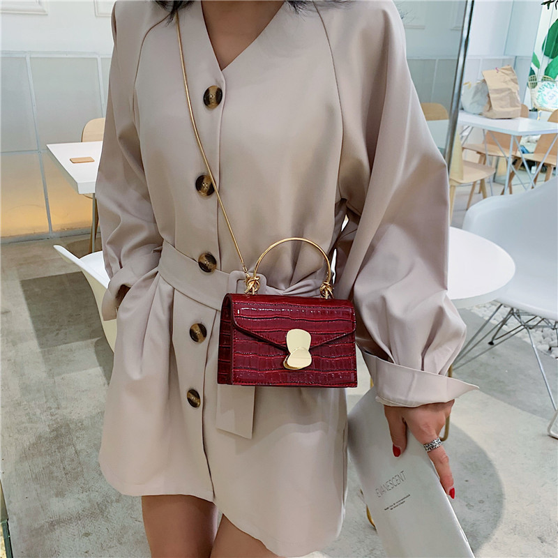 Stone pattern PU Leather Crossbody Bags For Women 2024 Mini Shoulder Messenger Bag With Metal Handle Lady Travel Totes - 图片 11