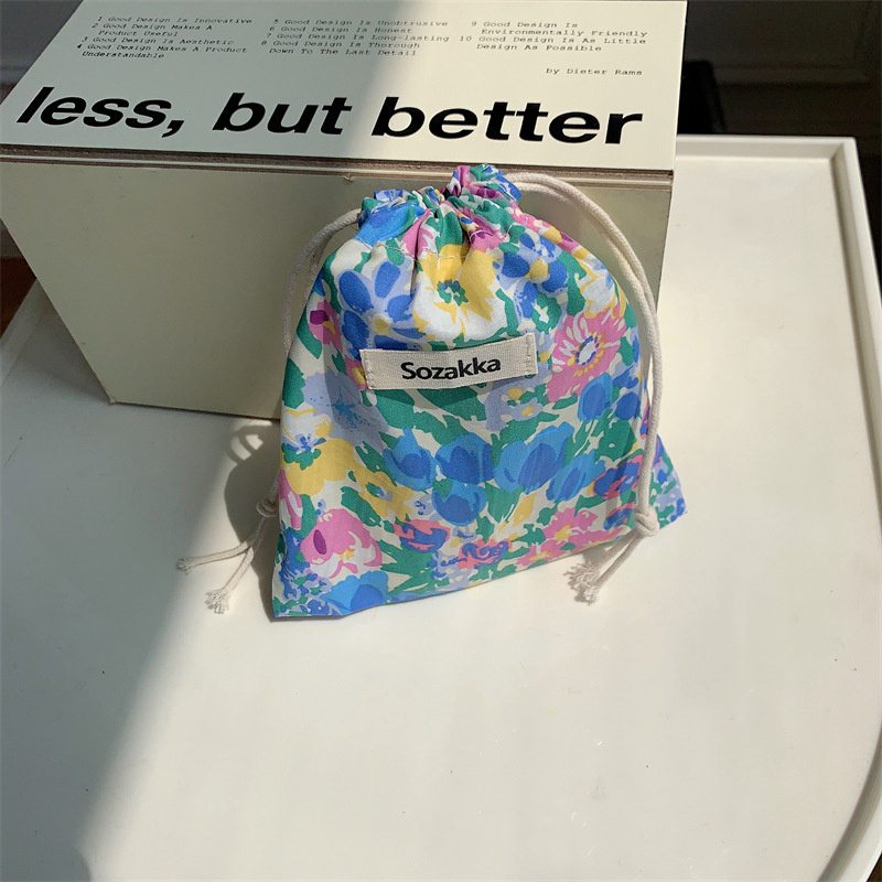 Kawaii Floral Travel Portable Coin Purse Cosmetic Lipstick Storage Bag Women Makeup Handbags Wallet Organizer Small Pouch Bags - 图片 14