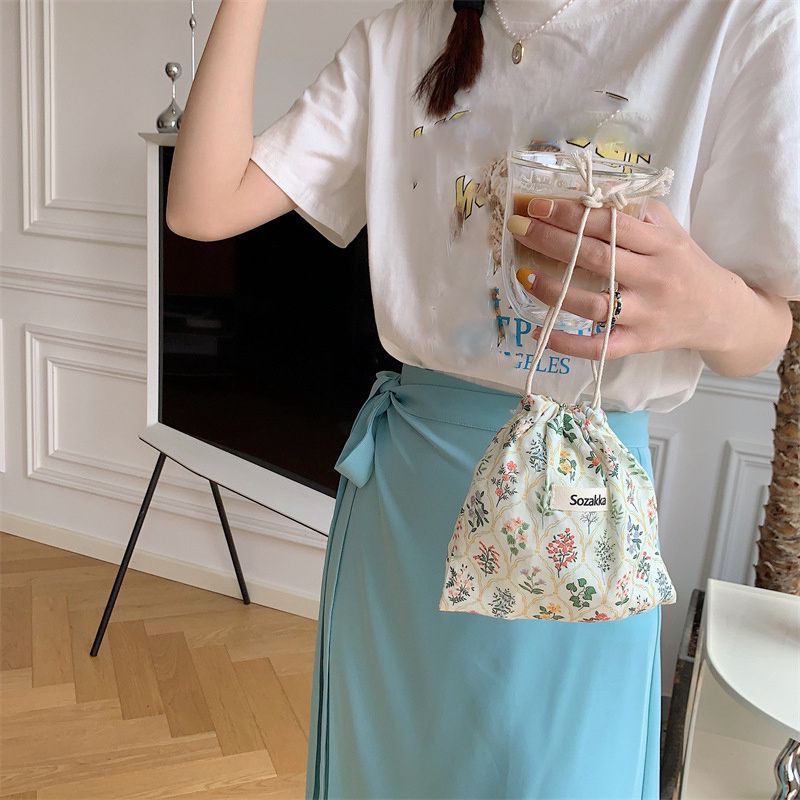 Kawaii Floral Travel Portable Coin Purse Cosmetic Lipstick Storage Bag Women Makeup Handbags Wallet Organizer Small Pouch Bags - 图片 15