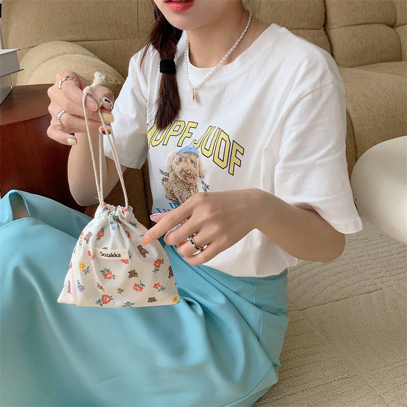 Kawaii Floral Travel Portable Coin Purse Cosmetic Lipstick Storage Bag Women Makeup Handbags Wallet Organizer Small Pouch Bags - 图片 20