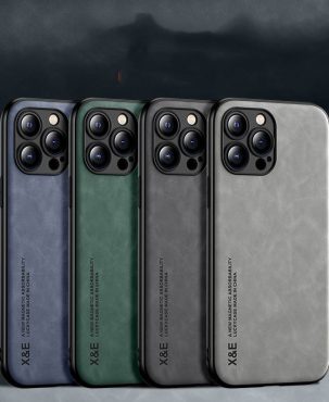 For iPhone 14 13 12 Pro Max 11 XR ShockProof Magnetic Leather Black Case Cover