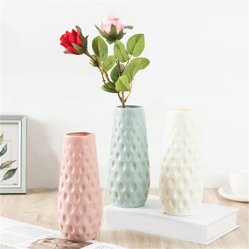 Plastic Vase Geometric Ceramic Flower Pot Basket Home Room Decor Modern - 图片 9