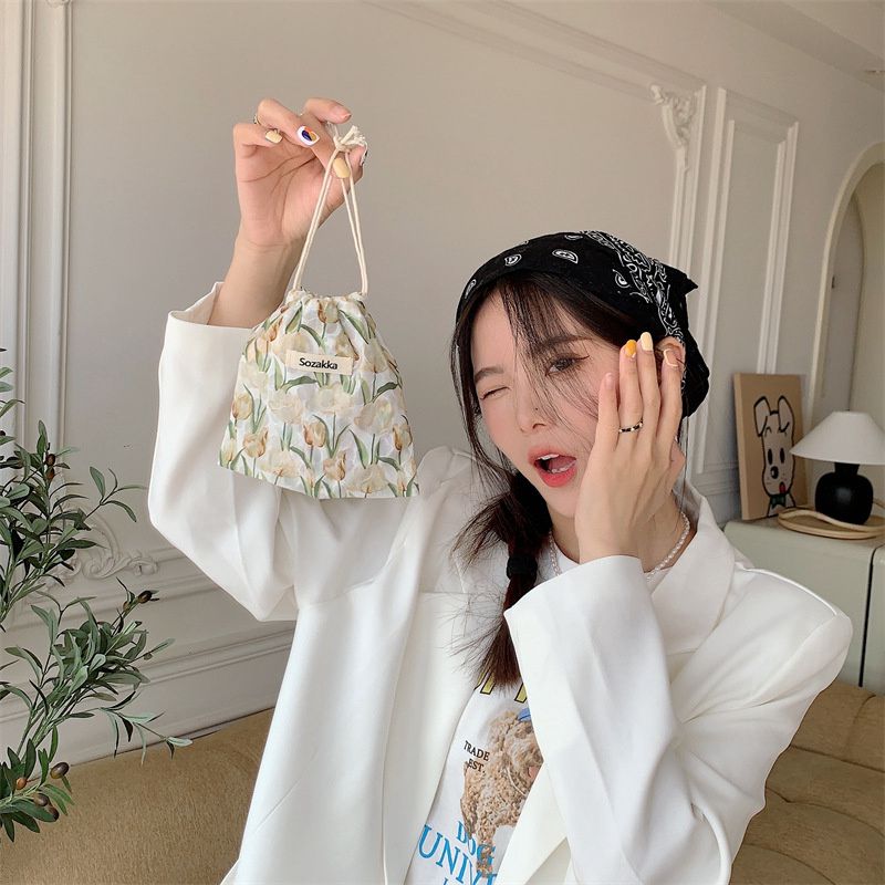 Kawaii Floral Travel Portable Coin Purse Cosmetic Lipstick Storage Bag Women Makeup Handbags Wallet Organizer Small Pouch Bags - 图片 25