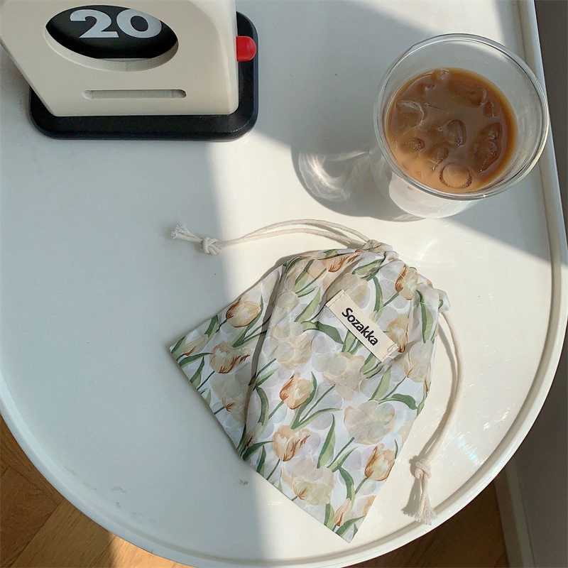 Kawaii Floral Travel Portable Coin Purse Cosmetic Lipstick Storage Bag Women Makeup Handbags Wallet Organizer Small Pouch Bags - 图片 26