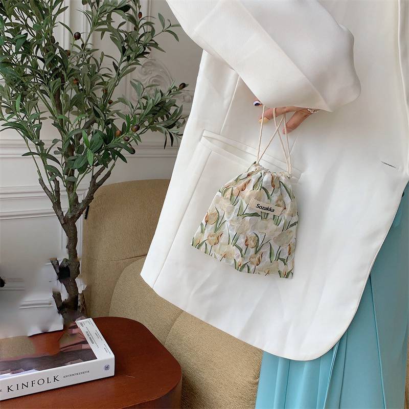 Kawaii Floral Travel Portable Coin Purse Cosmetic Lipstick Storage Bag Women Makeup Handbags Wallet Organizer Small Pouch Bags - 图片 27