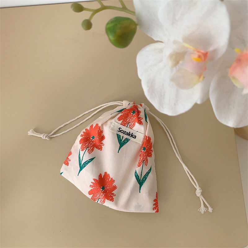 Kawaii Floral Travel Portable Coin Purse Cosmetic Lipstick Storage Bag Women Makeup Handbags Wallet Organizer Small Pouch Bags - 图片 31