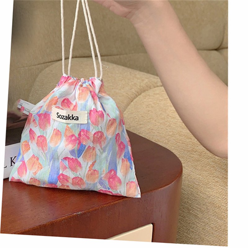 Kawaii Floral Travel Portable Coin Purse Cosmetic Lipstick Storage Bag Women Makeup Handbags Wallet Organizer Small Pouch Bags - 图片 33