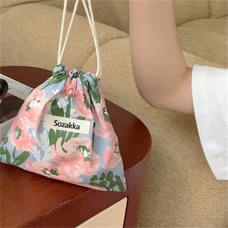Kawaii Floral Travel Portable Coin Purse Cosmetic Lipstick Storage Bag Women Makeup Handbags Wallet Organizer Small Pouch Bags - 图片 34