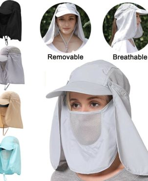 Unisex Outdoor Sun Hat UV Protection Fishing Hiking Caps Face Neck Flap Cover