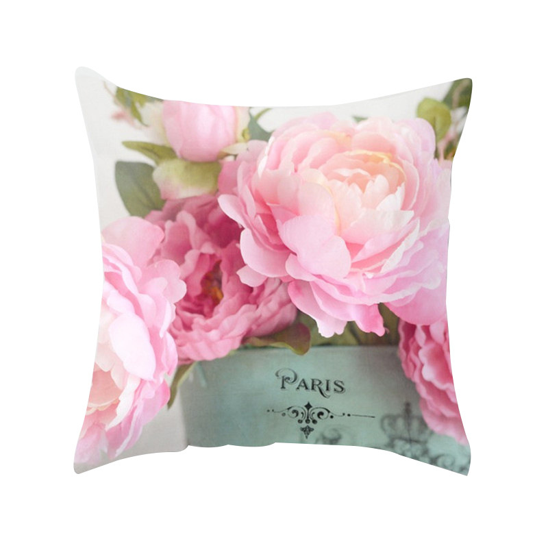 American Rose Pillow Cover Peach Skin Fabric Sofa and Bed Cushions Pillowcase Amazon Home Pillow Cover - Image 9