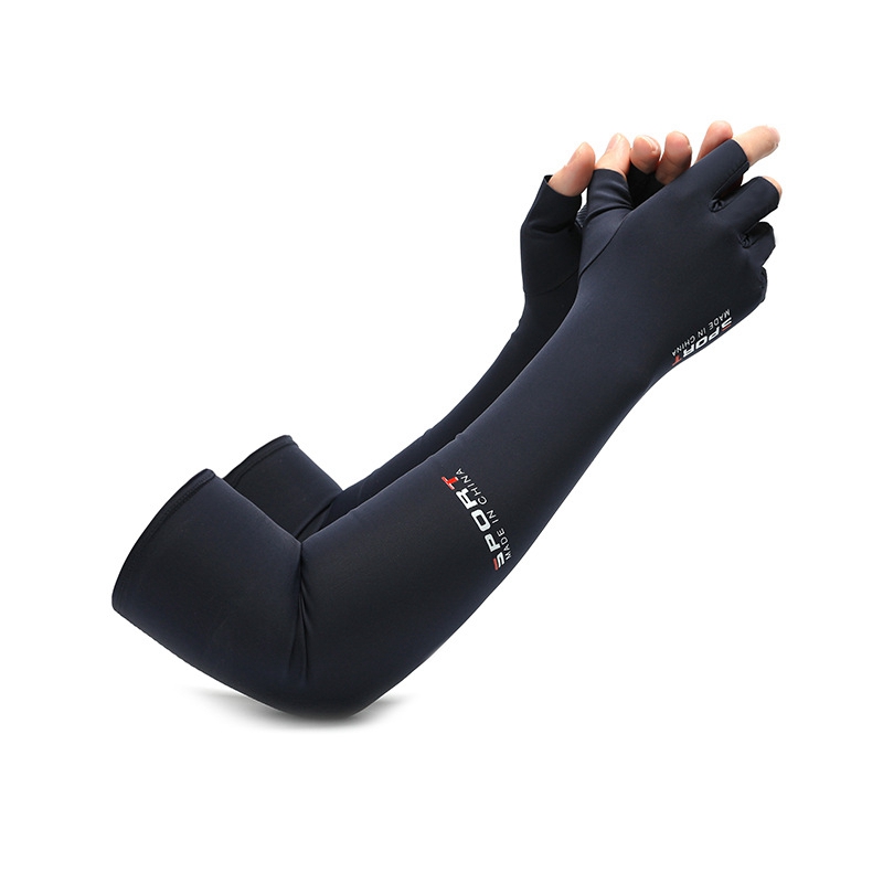 2pcs Sport Arm Sleeves Cycling Running Fishing Climbing Arm Cover Sun UV Protection Ice Cool Sleeves With 5-finger Cuff