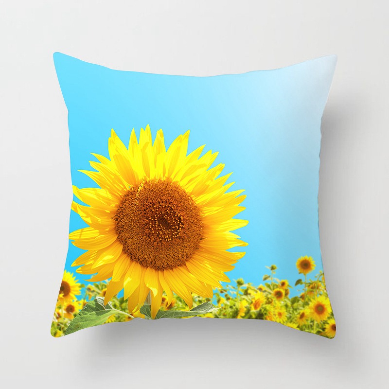 Spring and Summer New Sunflower SUNFLOWER Pillow Cover Home Sofa Cushion without Core Flower Cushion Cover - Image 14