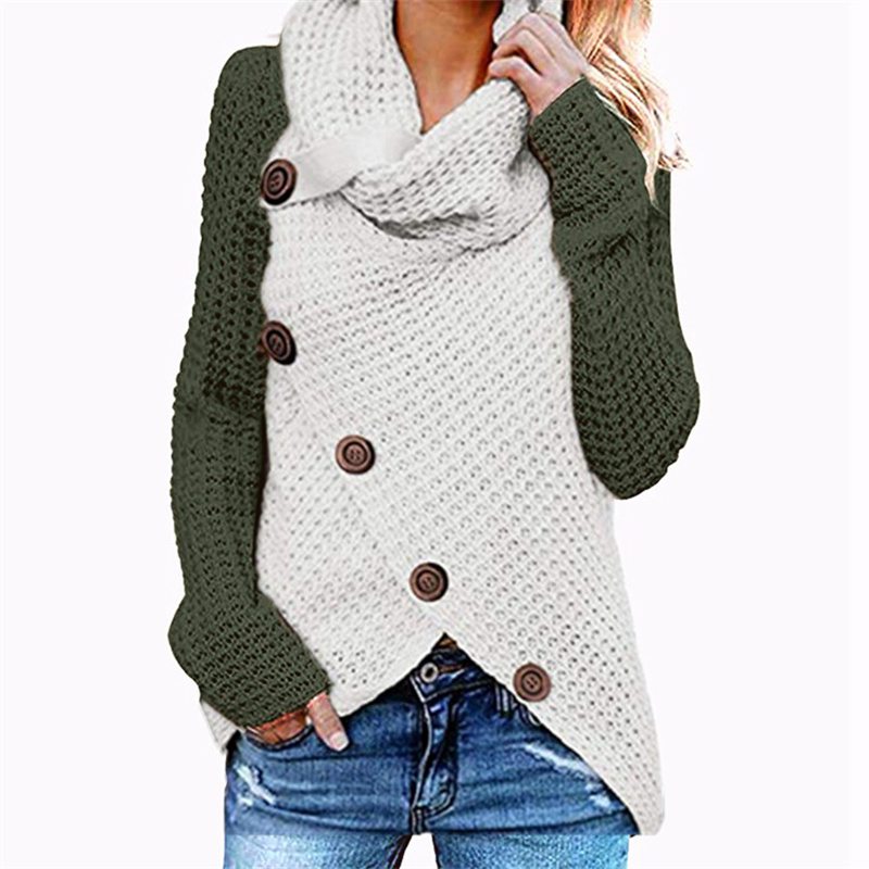 2024 Autumn Winter Sweater Ol Commuter Amazon Amazon Turtleneck Cardigan Solid Color Sweaters Women's Clothing One Piece Dropshipping - 图片 14