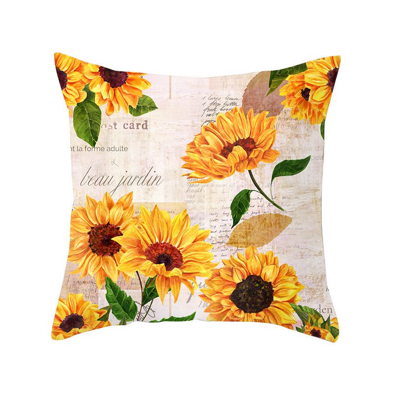 Spring and Summer New Sunflower SUNFLOWER Pillow Cover Home Sofa Cushion without Core Flower Cushion Cover - Image 17