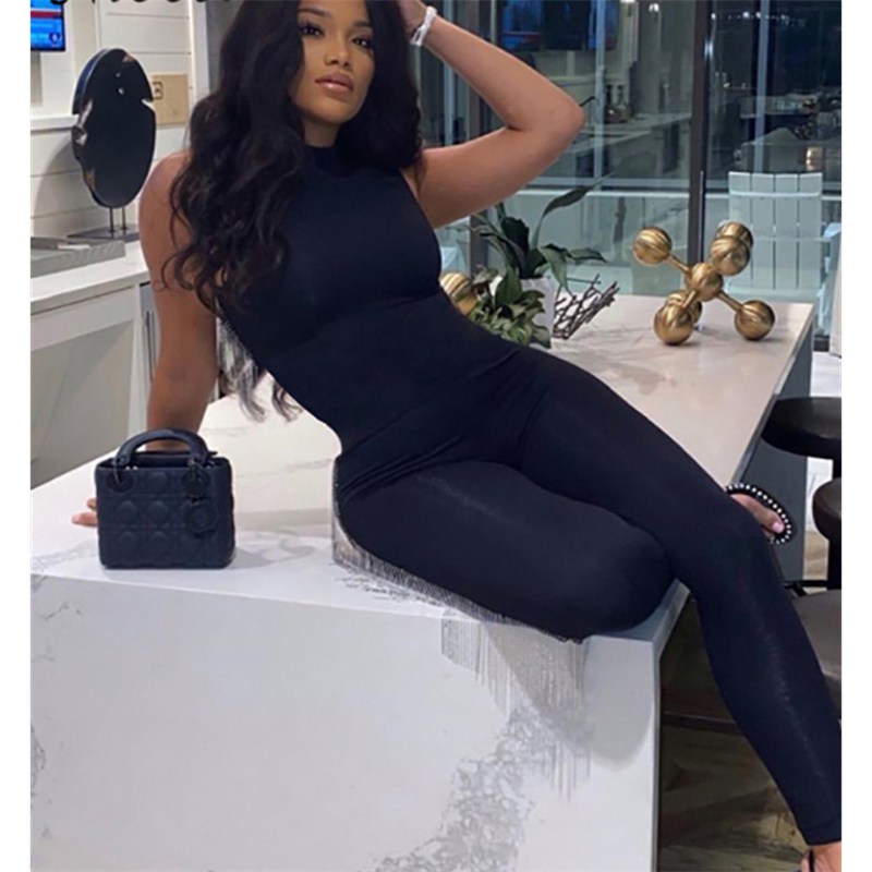 Nibber Basic Bodycon Jumpsuit For Women‘s Clothing Casual Brown Fitness Rompers 2024 Y2K Playsuit Activity Streetwear Overalls - 图片 20