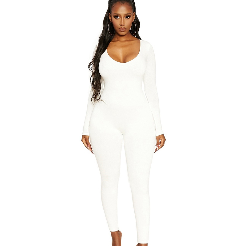 Nibber Basic Bodycon Jumpsuit For Women‘s Clothing Casual Brown Fitness Rompers 2024 Y2K Playsuit Activity Streetwear Overalls - 图片 22