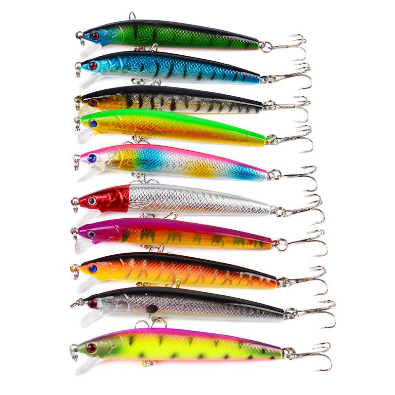 10PCS Fishing Lures Crankbaits Jerk bait Minnow Lot Hooks Crank Bait Bass Tackle - Image 3