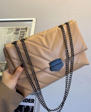 New Casual Chain Crossbody Bags For Women Fashion Simple Shoulder Bag Ladies Designer Handbags PU Leather Messenger Bags