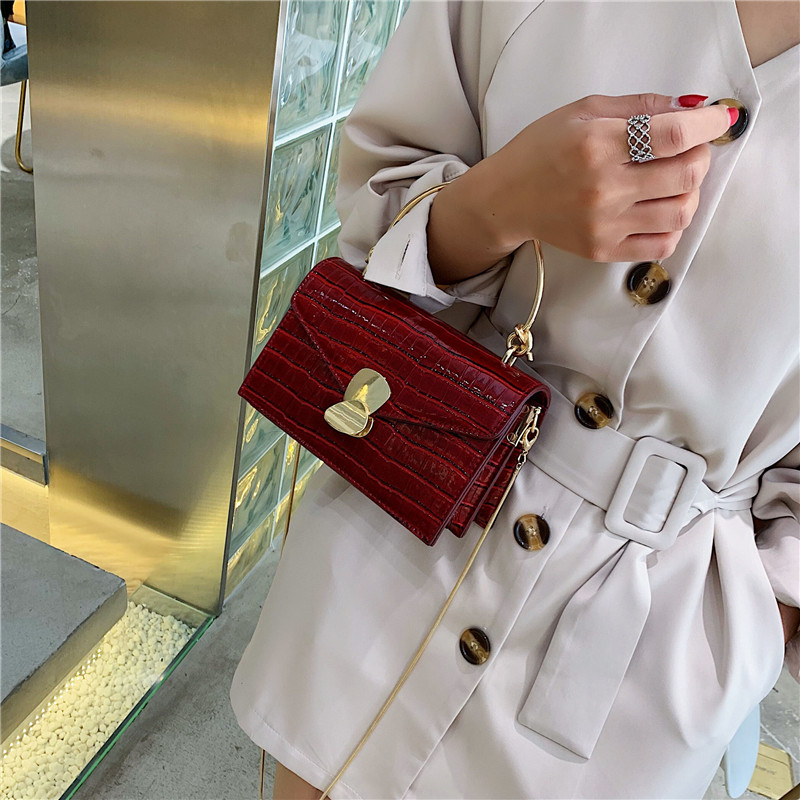 Stone pattern PU Leather Crossbody Bags For Women 2024 Mini Shoulder Messenger Bag With Metal Handle Lady Travel Totes - 图片 17