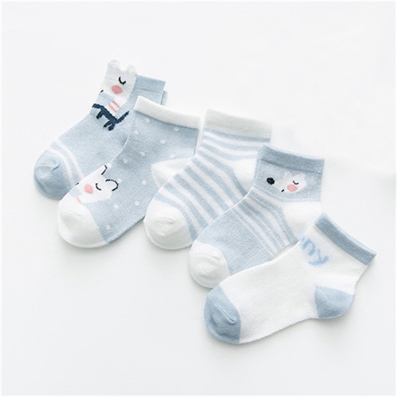 5Pairs/lot 0-2Y Infant Baby Socks Baby Socks for Girls Cotton Mesh Cute Newborn Boy Toddler Socks Baby Clothes Accessories - 图片 3