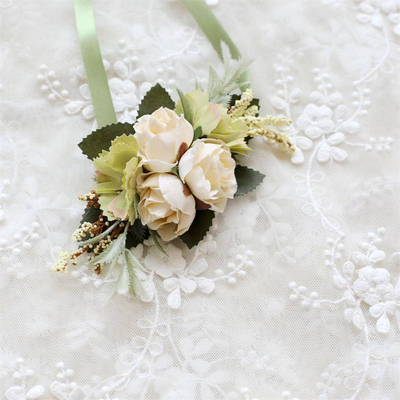 Wholesale Wedding New Bridesmaid Wrist Flower Artificial Flower Groom Groomsman Corsage Shoes and Hats Clothing Floral Decorations Gift Packaging - Image 11