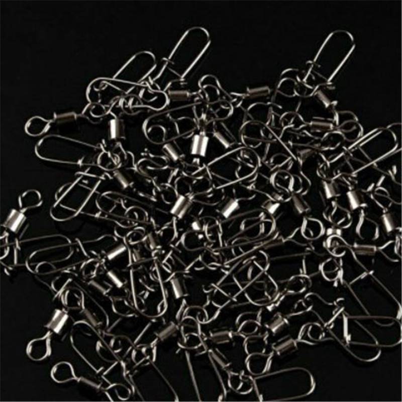 50pcs/set Ball Bearing Fishing Swivels with Stainless Steel Dou Lock Snap Lure - Image 3