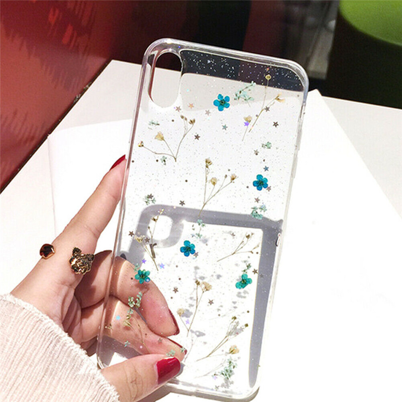 For iPhone X XS MAX XR 8 7 6 Sweet Fashion Real Dried Pressed Flowers Phone Case - Image 3