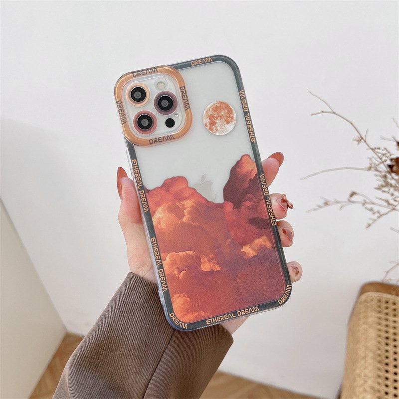 Retro Moon night Late cloud Phone Case For iPhone 13 Pro 11 12Pro Max XR XS Max 7 8 Plus X Lens Protection Shockproof Soft Cover - Image 3
