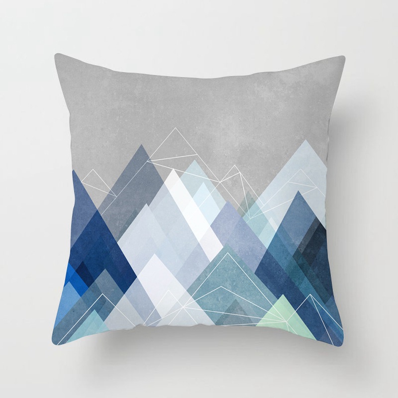 New Living Room Study Abstract Blue Printed Pillow Peach Skin Fabric Simple Fashion Cushion Car Cushion - Image 7