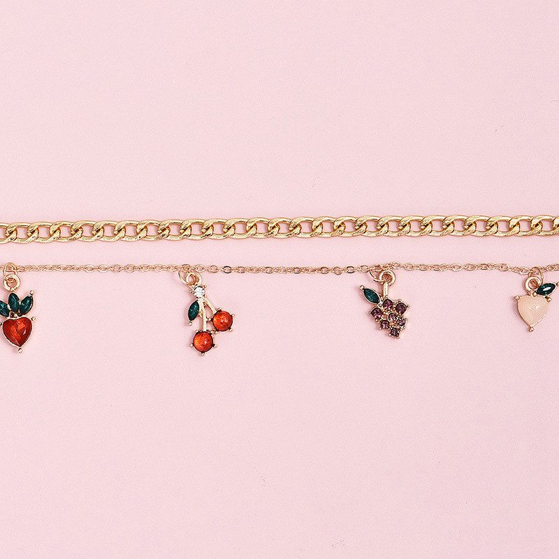 Anklets Foot Sandals Bracelet Personality cherry fruit element anklet - Image 3