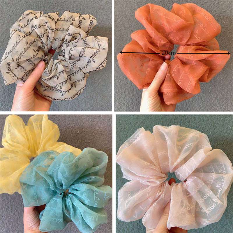 Oversized Hair Scrunchies For Women Solid Satin Silk Scrunchie Hair Rubber Bands Elastic Hair Ties Accessories Ponytail Holder