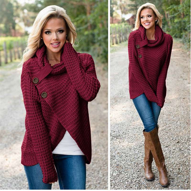 2024 Autumn Winter Sweater Ol Commuter Amazon Amazon Turtleneck Cardigan Solid Color Sweaters Women's Clothing One Piece Dropshipping - 图片 27