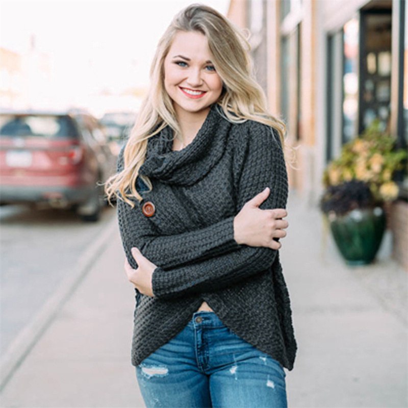 2024 Autumn Winter Sweater Ol Commuter Amazon Amazon Turtleneck Cardigan Solid Color Sweaters Women's Clothing One Piece Dropshipping - 图片 32