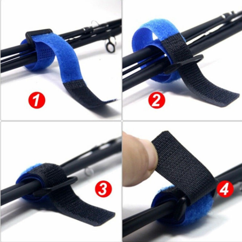 10pcs Fishing Rod Wrap Tie Holder Strap Bands Fastener Ties Fishing Kit Set - Image 5