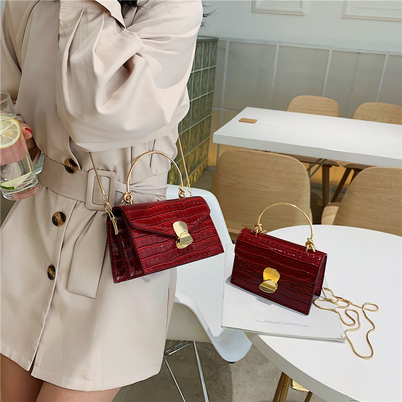 Stone pattern PU Leather Crossbody Bags For Women 2024 Mini Shoulder Messenger Bag With Metal Handle Lady Travel Totes - 图片 18