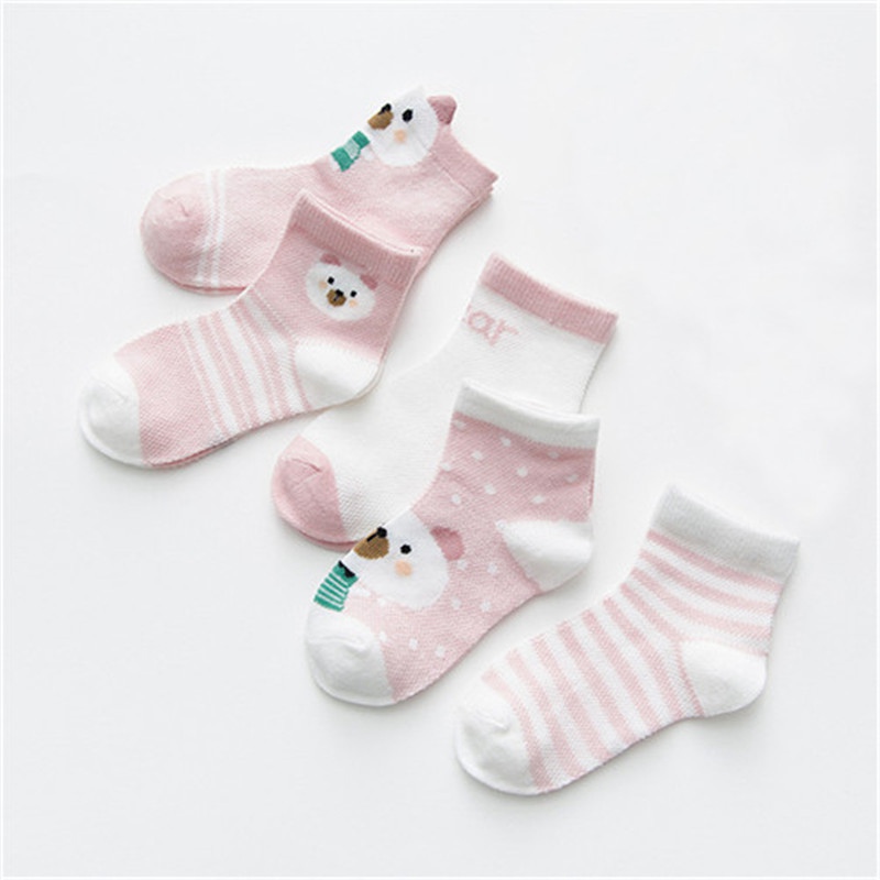 5Pairs/lot 0-2Y Infant Baby Socks Baby Socks for Girls Cotton Mesh Cute Newborn Boy Toddler Socks Baby Clothes Accessories - 图片 4