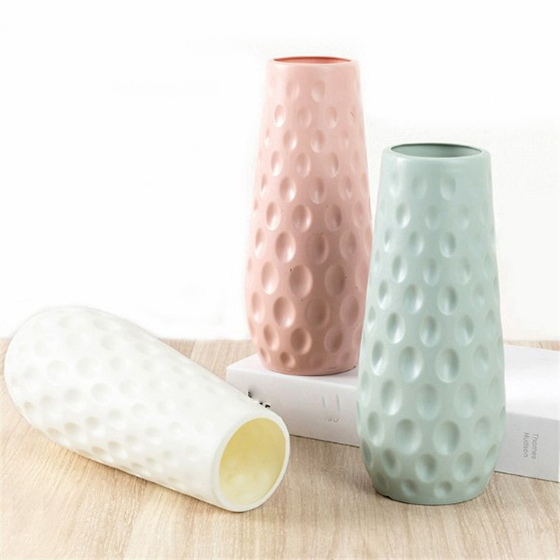Plastic Vase Geometric Ceramic Flower Pot Basket Home Room Decor Modern - 图片 11