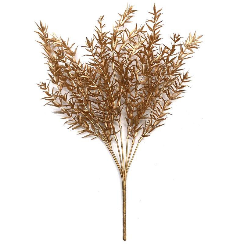 Artificial Plant Gold Silver Leaves Christmas Wedding Decorative Fake Flower Floral DIY Accessories - Image 4