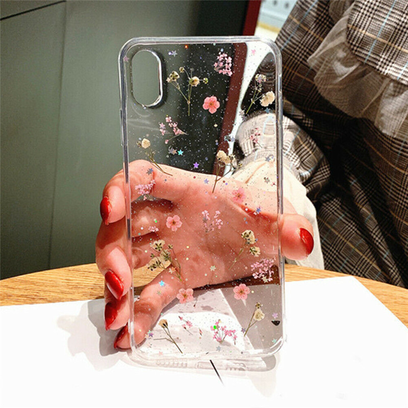 For iPhone X XS MAX XR 8 7 6 Sweet Fashion Real Dried Pressed Flowers Phone Case - Image 4