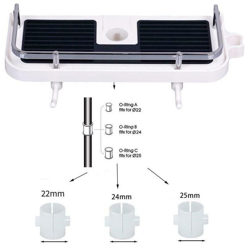 Bathroom Shelf Shower Pole Caddy Rack Storage Organiser Tray Holder Accessories. - 图片 10