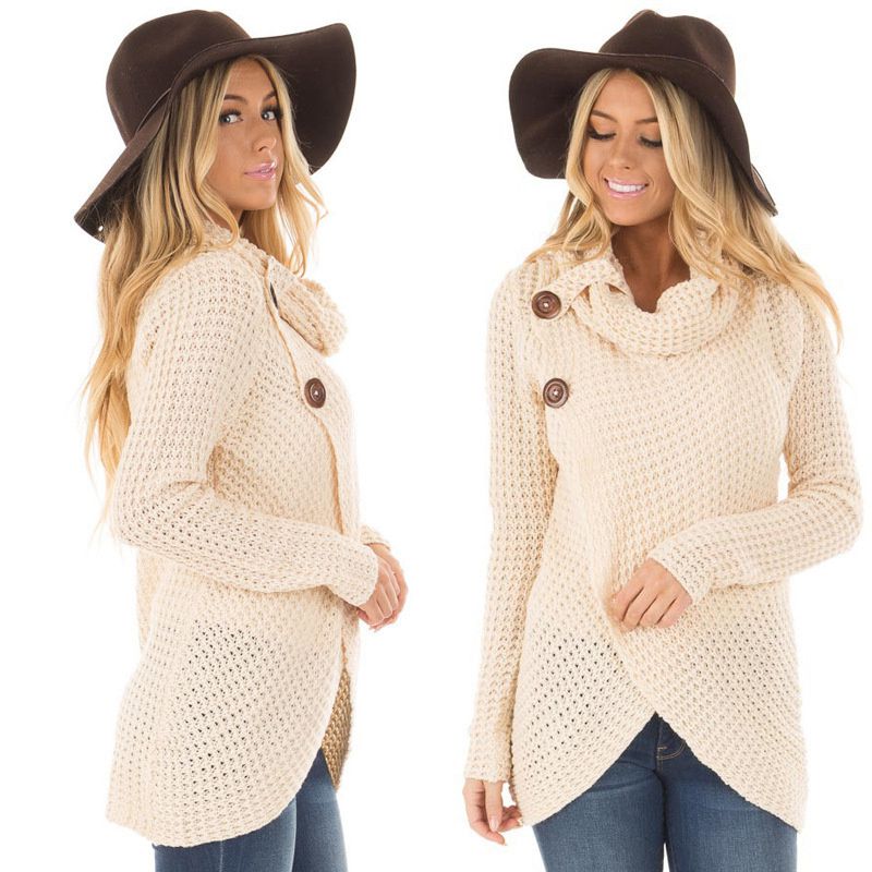 2024 Autumn Winter Sweater Ol Commuter Amazon Amazon Turtleneck Cardigan Solid Color Sweaters Women's Clothing One Piece Dropshipping - 图片 34
